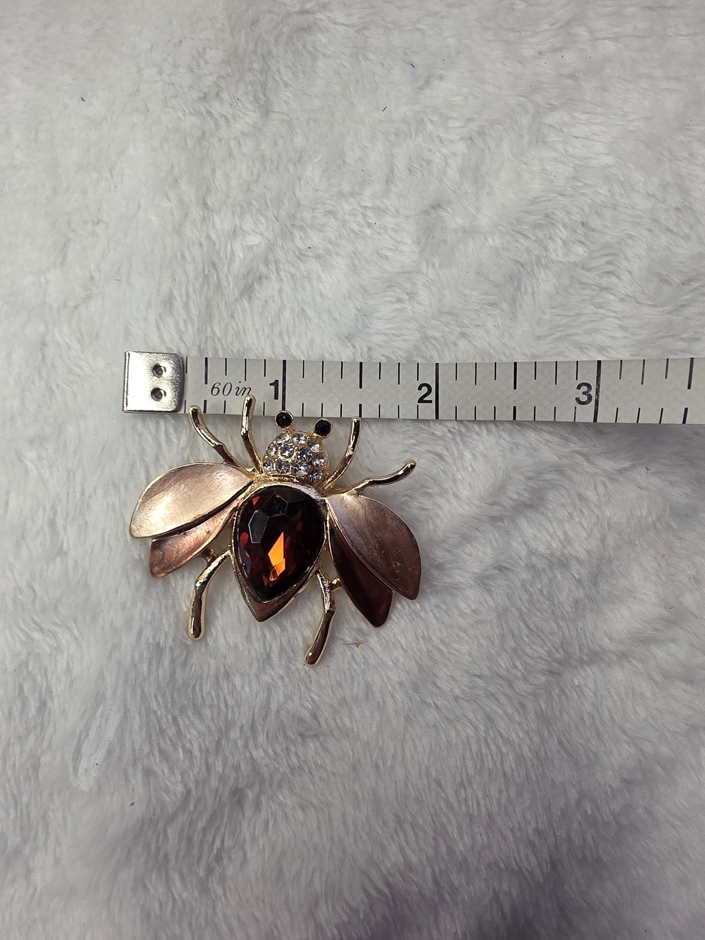 Bee Brooch Pin with Anber Stone - Picture 3 of 5